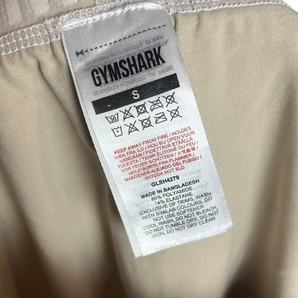Gymshark‎ Women's S Fit Seamless Cycling Shorts Tan Light Beige Sporty Workout - Picture 4 of 4